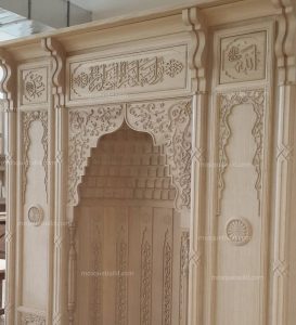 Wooden Mosque Mihrab – Model WMH-0001 – wooden mosque mihrab detail view 5