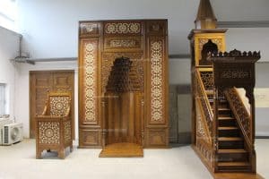 Wooden Mosque Minbar – WP-16 – wooden mosque mihrab detail view 4