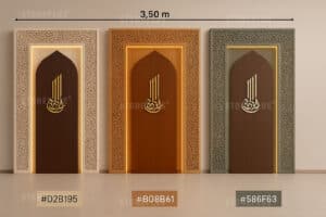 Classic Wooden Mosque Mihrab – Model WMH-0009 – wooden mosque mihrab detail view 6