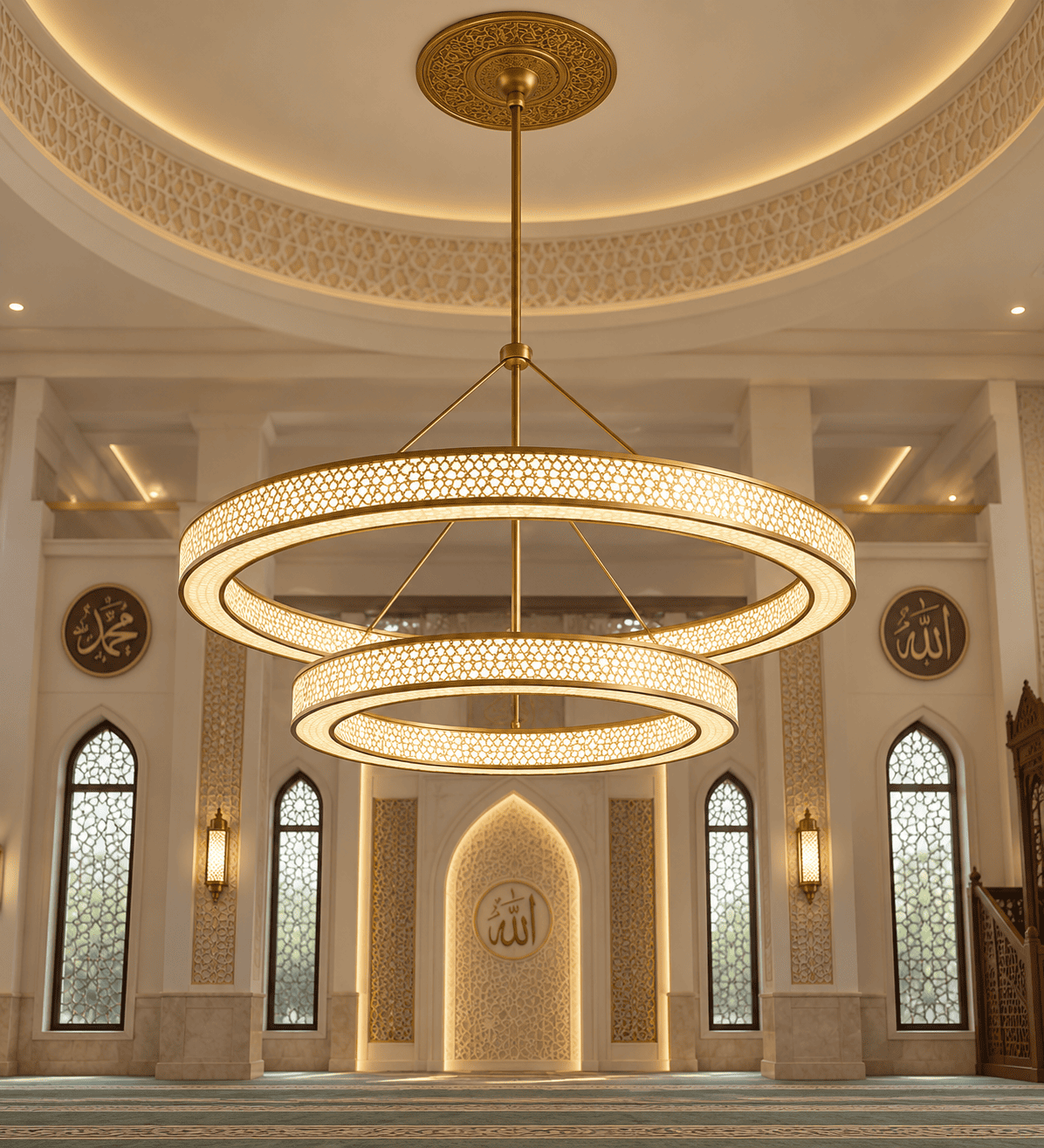 ChatGPT Image 6 Eyl 2026 19_57_32 (1) Nûr Halo Double Ring Mosque Chandelier– Model CH-0022