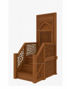 Wooden Mosque Minbar – Model WMN-0012 – custom wooden mosque mihrab