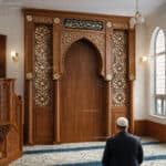 Panel Wooden Mosque Mihrab – wooden mosque mihrab detail view 1