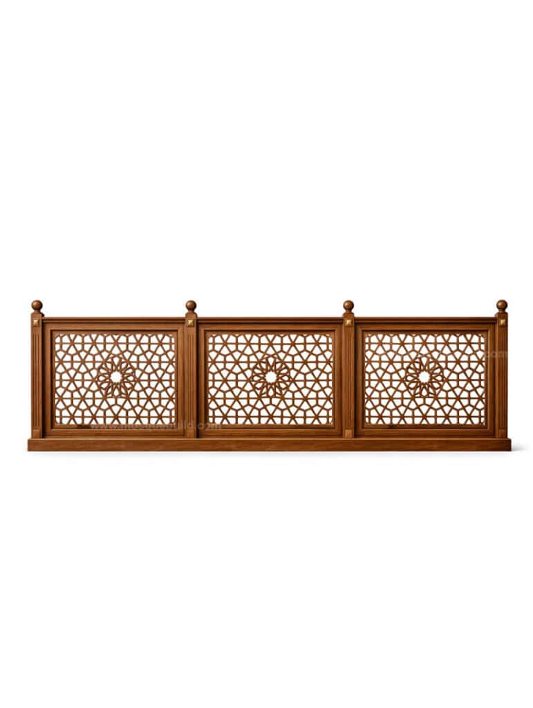 Custom Wooden Mosque Wall Cladding – Model MWC-0001 – wooden mosque mihrab detail view 1