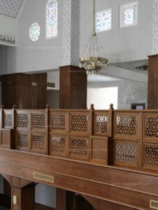 Custom Wooden Mosque Wall Cladding – Model MWC-0001 – wooden mosque mihrab detail view 4