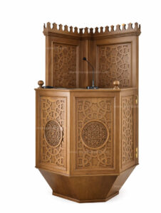 Wooden Mosque Minbar – Model WMN-0007 – custom wooden mosque mihrab