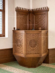 Wooden Mosque Minbar – Model WMN-0007 – wooden mosque mihrab detail view 1