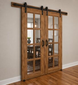 Oak Wooden Mosque Door – Model WDR-0016 – handcrafted kundekari mosque door detail view 2