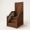 Decorative Mosque Pulpit with Islamic Motifs – wooden mosque mihrab detail view 1