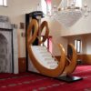 Handmade Wooden Imam Pulpit – custom wooden mosque mihrab