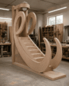 Handmade Wooden Imam Pulpit – wooden mosque mihrab detail view 2