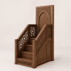 Decorative Mosque Pulpit with Islamic Motifs – wooden mosque mihrab detail view 3