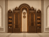 Modern Wooden Mosque Mihrab – Model WMH-0038 – wooden mosque mihrab detail view 1