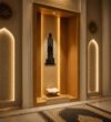Modern Wooden Mosque Mihrab – Model WMH-0029 – wooden mosque mihrab detail view 3