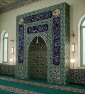 Tile Mosque Mihrab – TA-07 – wooden mosque mihrab detail view 4