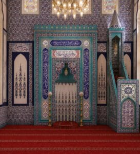Tile Mosque Mihrab – TA-02 – wooden mosque mihrab detail view 3