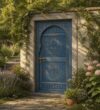 Walnut Single-Leaf Wooden Mosque Door – Model WDR-0058 – handcrafted kundekari mosque door detail view 1
