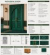 Carved Walnut Double-Leaf Wooden Mosque Door – Model WDR-0038 – handcrafted kundekari mosque door detail view 4