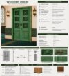 Walnut Double-Leaf Wooden Mosque Door – Model WDR-0059 – handcrafted kundekari mosque door detail view 4