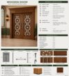 Walnut Double-Leaf Wooden Mosque Door – Model WDR-0073 – handcrafted kundekari mosque door detail view 4