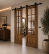 Double-Leaf Wooden Mosque Door – Model WDR-0043 – handcrafted kundekari mosque door detail view 2