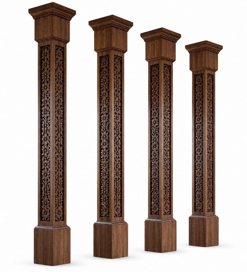 Carved CNC-Carved Walnut Wooden Mosque Door – Model WDR-0039 | MosqueBuild Carved CNC-Carved Walnut Wooden Mosque Door – Model WDR-0039 – custom handcrafted kundekari mosque door