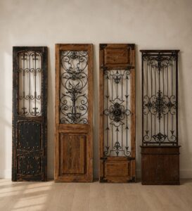 Wooden Mosque Door – Model WDR-0051 – handcrafted kundekari mosque door detail view 1