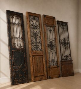 Wooden Mosque Door – Model WDR-0051 – handcrafted kundekari mosque door detail view 3