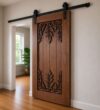 Carved Wooden Mosque Door – handcrafted kundekari mosque door detail view 3
