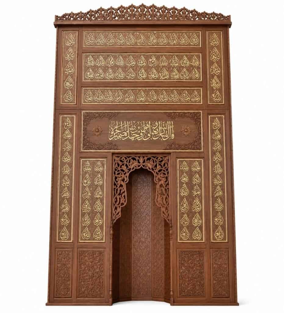 Wooden Mosque Mihrab – WA-06 – custom wooden mosque mihrab