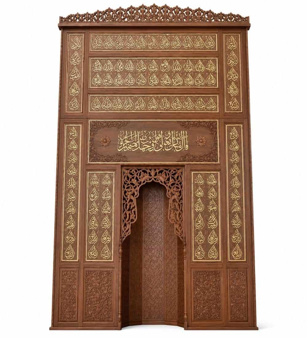 Wooden Mosque Mihrab – WA-06 | MosqueBuild Wooden Mosque Mihrab – WA-06 – custom wooden mosque mihrab