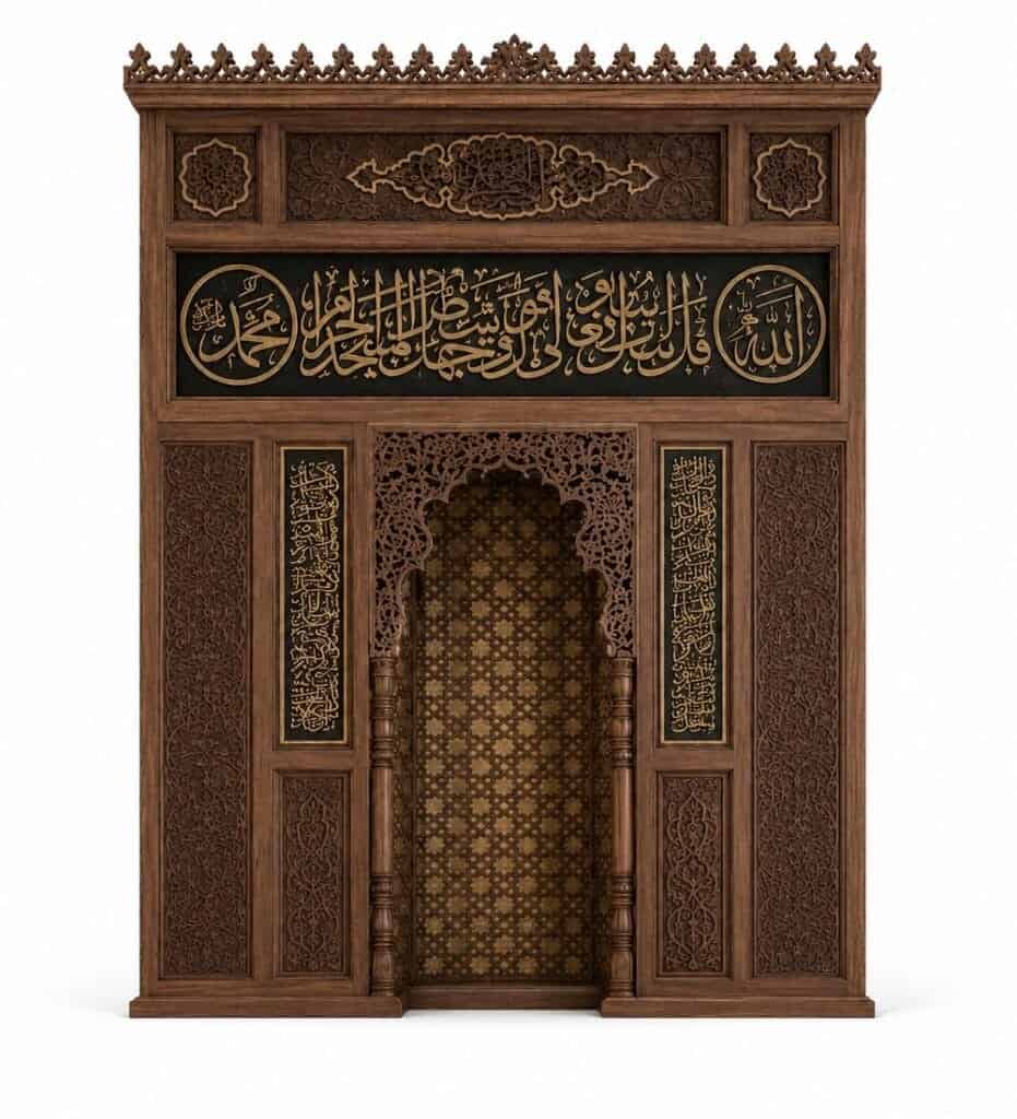 Wooden Mosque Mihrab – WA-05 – custom wooden mosque mihrab