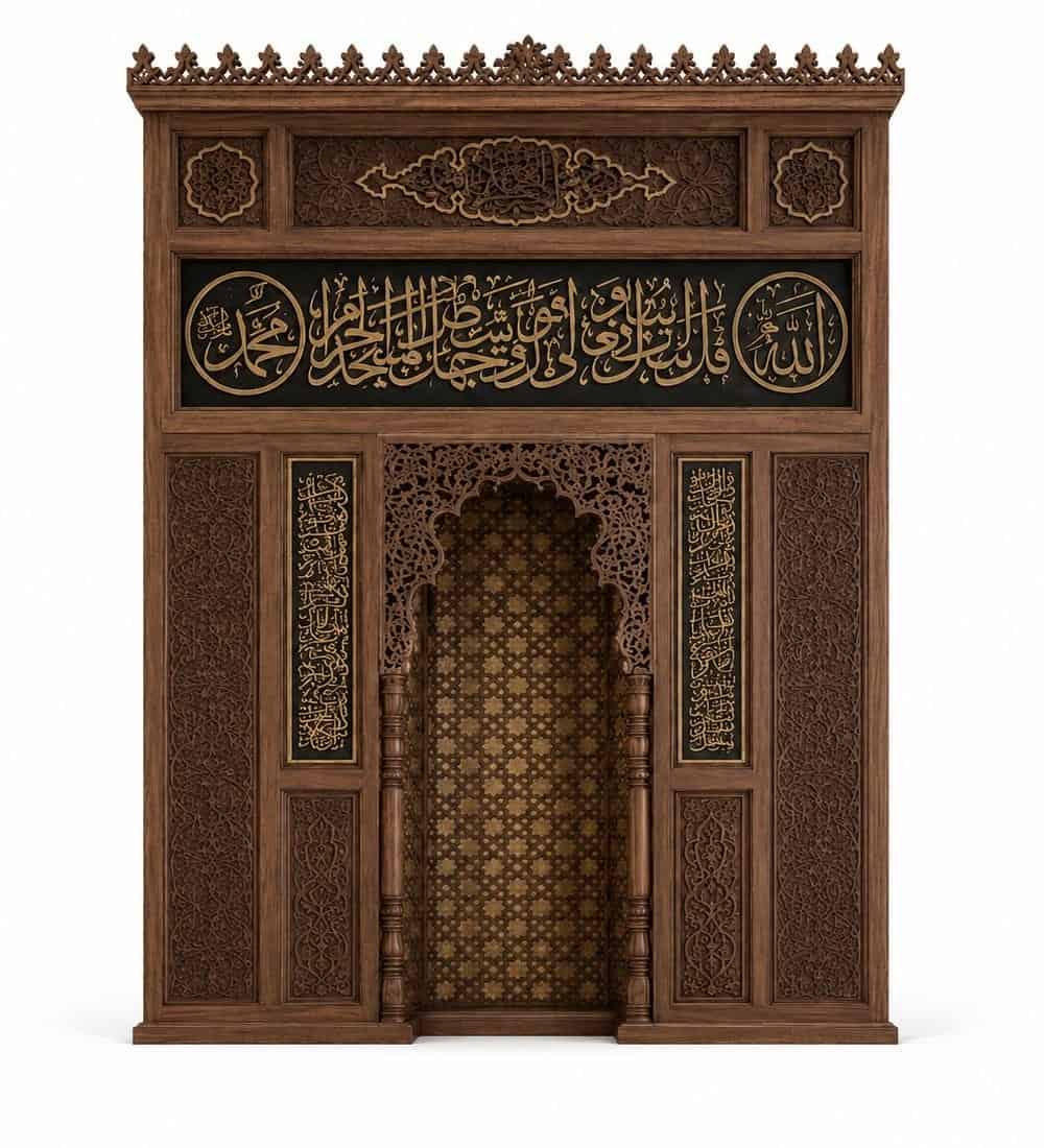 Wooden Mosque Mihrab – WA-05 | MosqueBuild Wooden Mosque Mihrab – WA-05 – custom wooden mosque mihrab