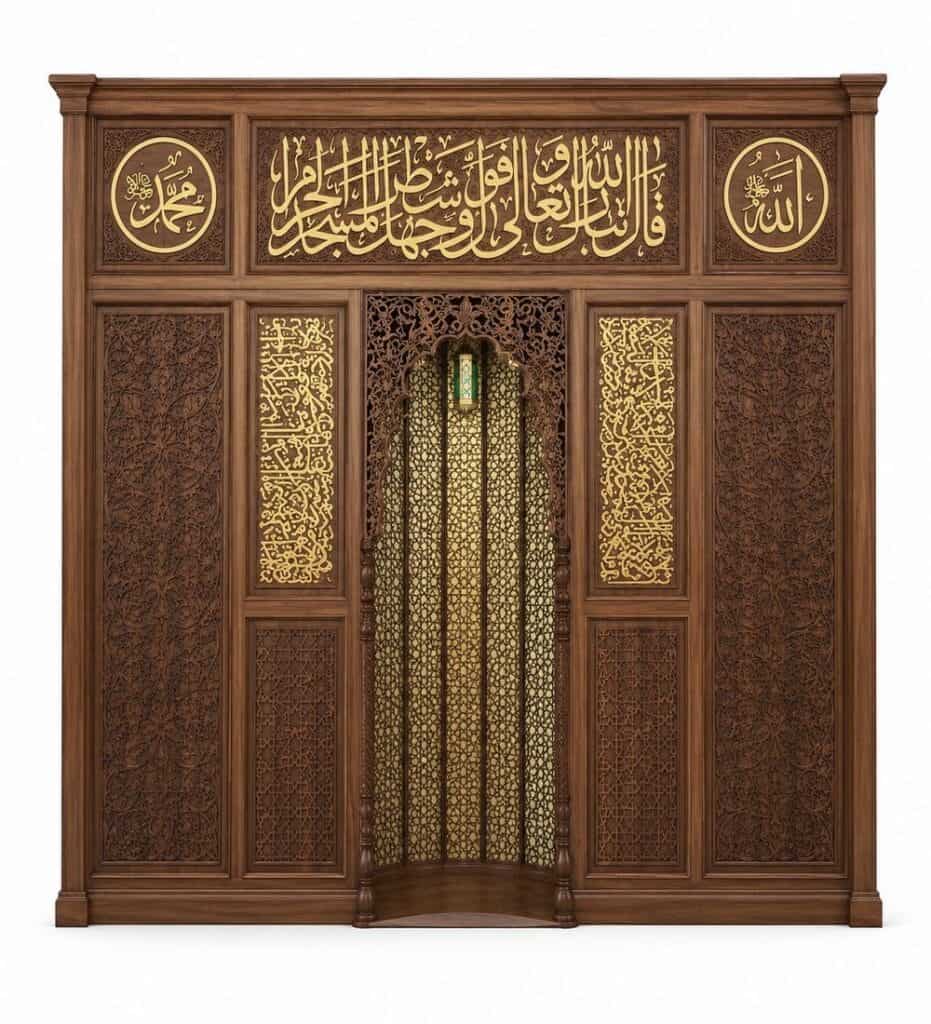 Wooden Mosque Mihrab – WA-04 – custom wooden mosque mihrab