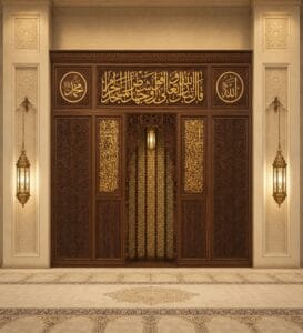 Wooden Mosque Mihrab – WA-04 – wooden mosque mihrab detail view 1