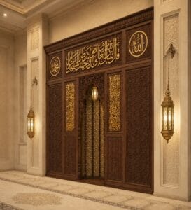 Wooden Mosque Mihrab – WA-04 – wooden mosque mihrab detail view 3