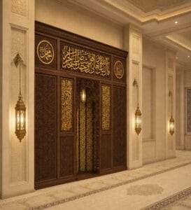 Wooden Mosque Mihrab – WA-04 – wooden mosque mihrab detail view 4