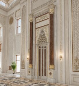 Marble Mosque Mihrab – MA-05 – wooden mosque mihrab detail view 2