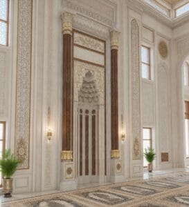Marble Mosque Mihrab – MA-05 – wooden mosque mihrab detail view 3