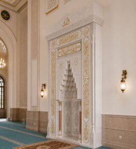 Marble Mosque Mihrab – MA-03 – wooden mosque mihrab detail view 3