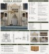 Marble Mosque Mihrab and Minbar and Dais Set – Model MST-0005 – wooden mosque mihrab detail view 2