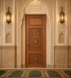 Metal Mosque Entrance Door – DOOR-04 – mosque chandelier detail view 1
