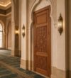 Metal Mosque Entrance Door – DOOR-04 – mosque chandelier detail view 2