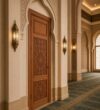 Metal Mosque Entrance Door – DOOR-04 – mosque chandelier detail view 3