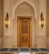 Wooden Mosque Door – Model WDR-0005 – handcrafted kundekari mosque door detail view 1