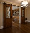 Walnut Double-Leaf Wooden Mosque Door – Model WDR-0034 – handcrafted kundekari mosque door detail view 2