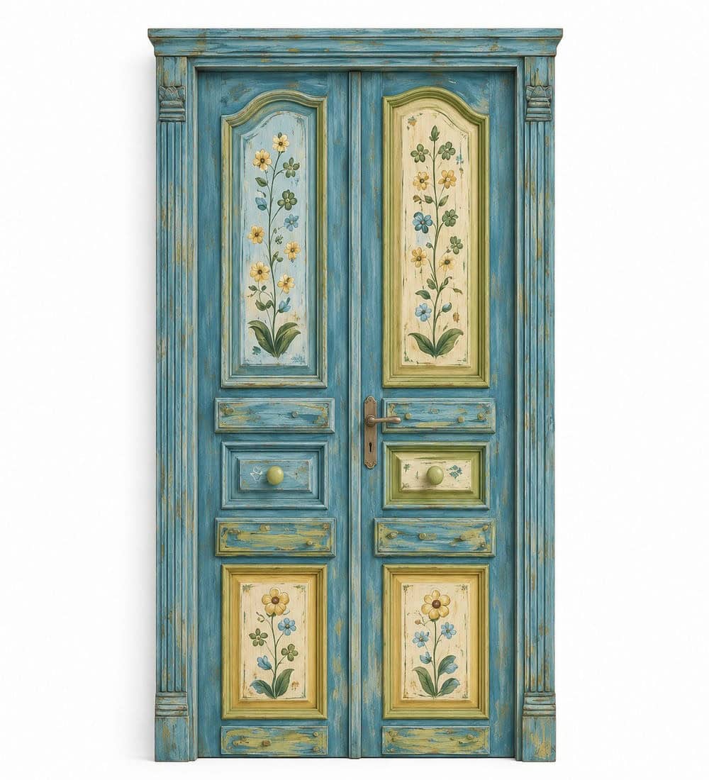 Double-Leaf Wooden Mosque Door – Model WDR-0027 | MosqueBuild Double-Leaf Wooden Mosque Door – Model WDR-0027 – custom handcrafted kundekari mosque door