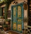 Double-Leaf Wooden Mosque Door – Model WDR-0027 – handcrafted kundekari mosque door detail view 1