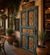 Wooden Mosque Door – Model WDR-0030 – handcrafted kundekari mosque door detail view 2