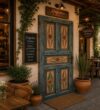 Wooden Mosque Door – Model WDR-0030 – handcrafted kundekari mosque door detail view 3