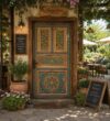 Wooden Mosque Door – Model WDR-0029 – handcrafted kundekari mosque door detail view 1